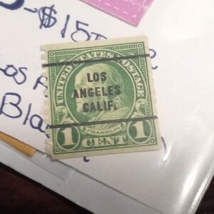 Vintage Green 1 Cent Postage Stamp